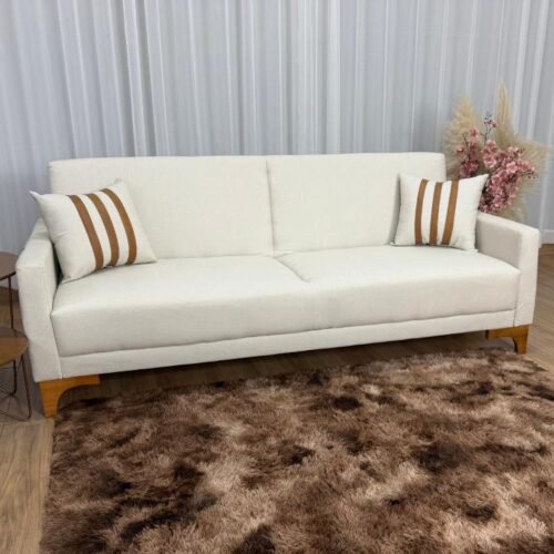 Alternative view of Sofa Cama Luizi 2.09m - Bege Linho