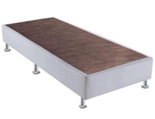 Base Box Silmer Solteiro Corino Branco - 88x188x26