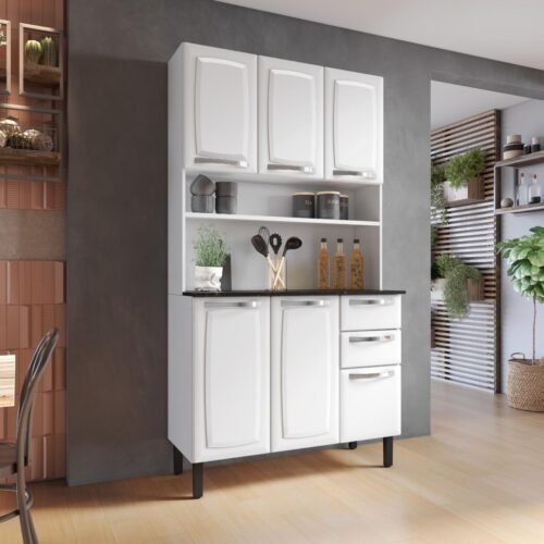 Armário Kit de Cozinha 1,05m Pratika - Branco