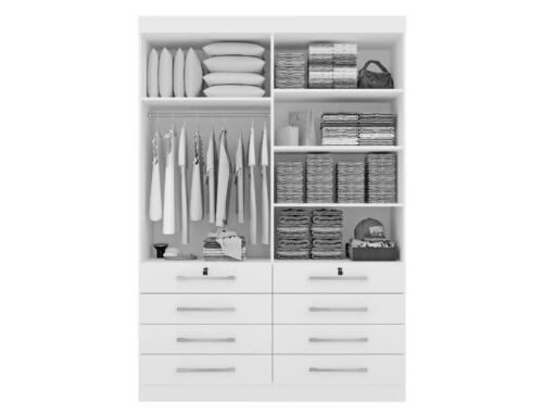 Alternative view of Guarda-Roupa Mônaco 4 portas e 8 gavetas - Branco