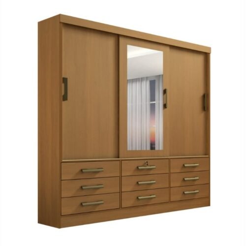 Guarda-Roupa Meridian 3 portas e 9 gavetas - Cinamomo