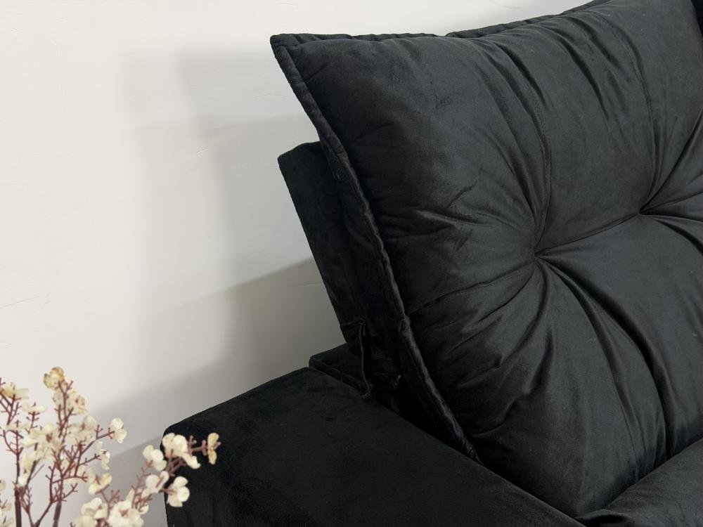 Sofá Retrátil Reclinável Junior 3 Módulos 2.45m - Preto Veludo - Imagem 3