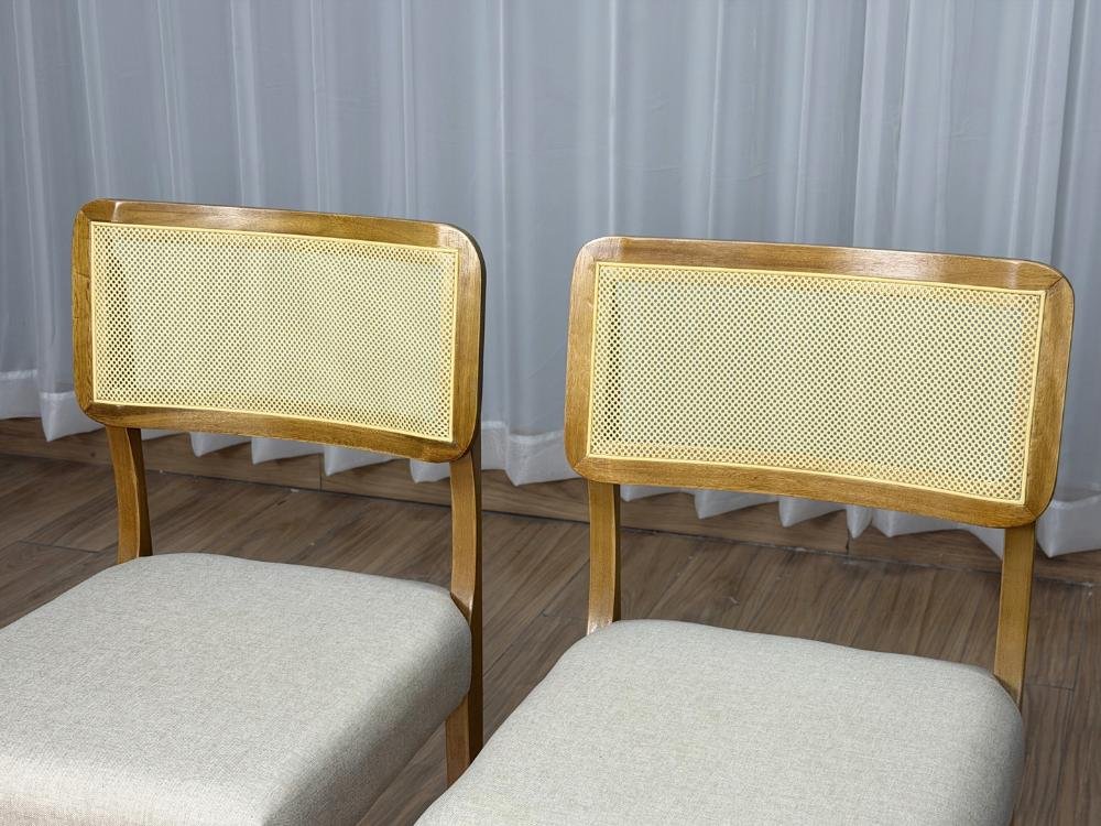 Conjunto Cadeiras Fortaleza 2 unidades - Cinamomo/Bege Linho - Imagem 2