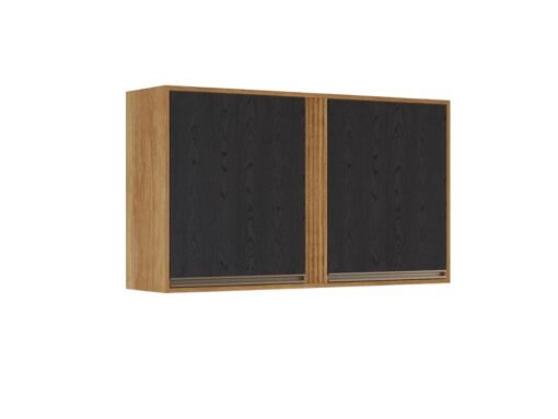 Armário de Cozinha Aéreo Pérola 1,20m - Cinamomo/Preto