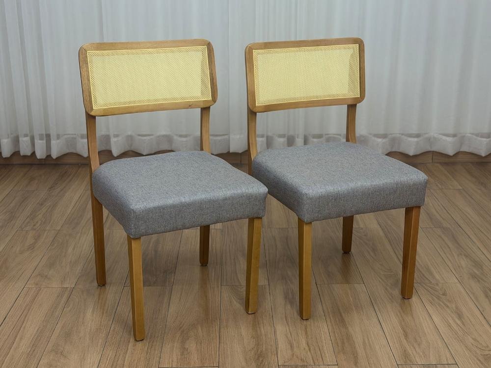 Conjunto Cadeiras Fortaleza 2 unidades - Cinamomo/Cinza Linho
