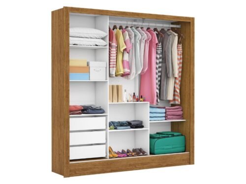 Alternative view of Guarda-Roupa Dubai Premium c/ espelho 3 portas e 3 gavetas - Cinamomo