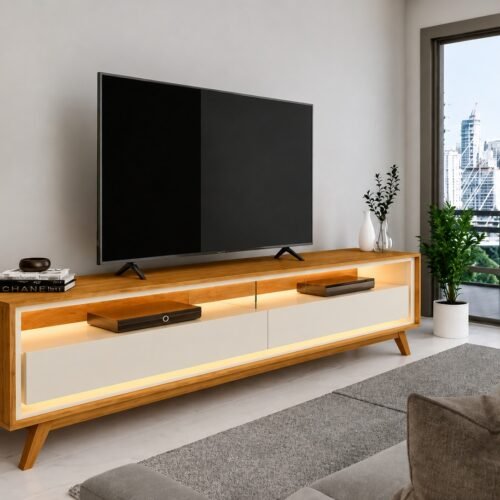 Rack Requinte 55" 1.72m- Naturale/Off White