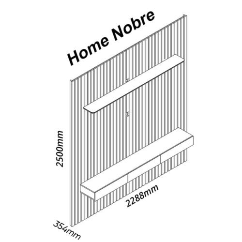Alternative view of Home Nobre com Nicho 2.30m 85" -Off White