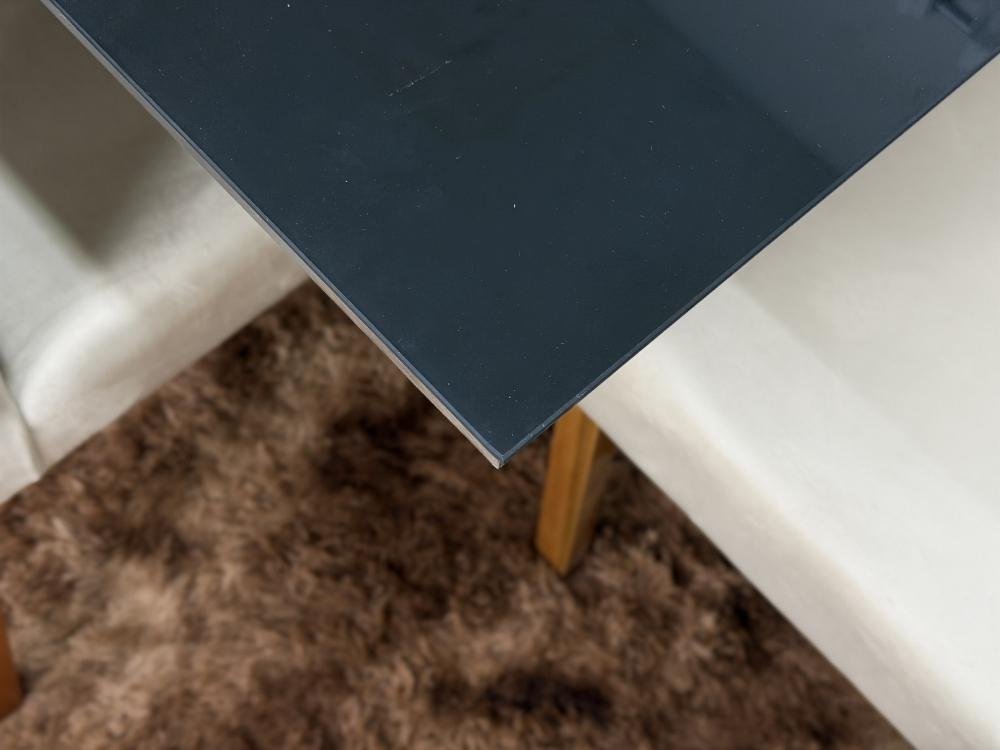 Mesa de Jantar Helo 1.60×0.90 Com 6 Cadeiras Jasmim - Freijó/Preto/Bege Veludo - Imagem 5