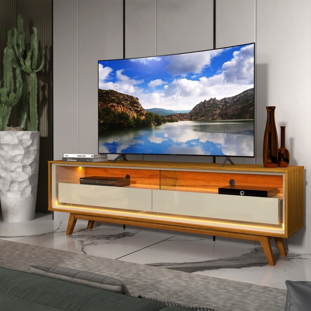 Rack Requinte 55" 1.72m- Naturale/Off White - Imagem 3