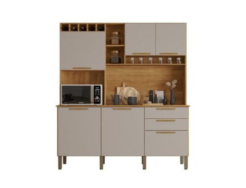 Alternative view of Armário Kit de Cozinha New Topázio 1,65m - Cinamomo/Off White