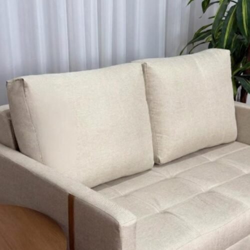 Alternative view of Sofa Cama Dominic 1.40m - Bege Linho/Marrom Courino