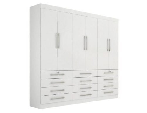 Guarda-Roupa Mônaco 6 portas e 12 gavetas - Branco