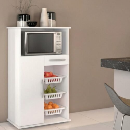 Fruteira 1 Gaveta 1 Porta 3 Cestos e suporte para microondas Ref.: 062 - Branco